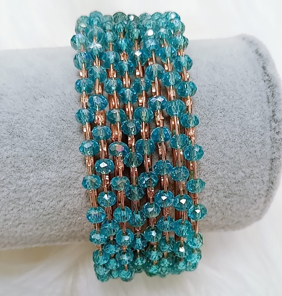 Blue Crystal Bangle Set