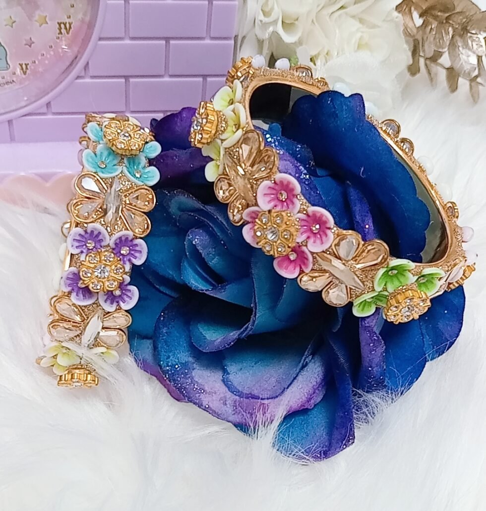 Multicolor Floral Butterfly Garden 2pc Bangle Set