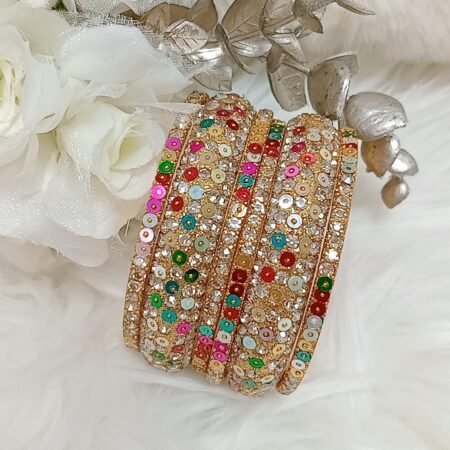 Multicolor Sequin 6pcs Indian Bangle Set