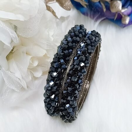 Navy Blue Crystal 2pc Bangle Set