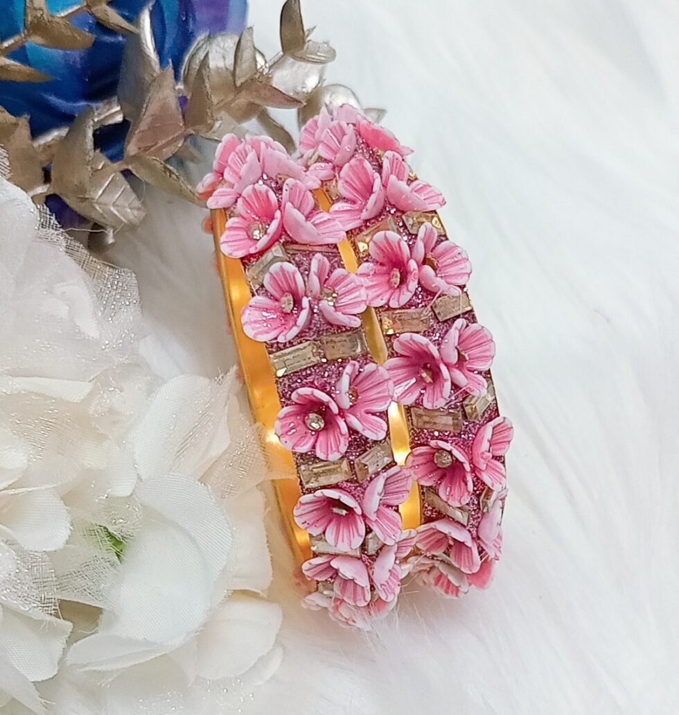 Pink Flower Garden Bangle Singapore