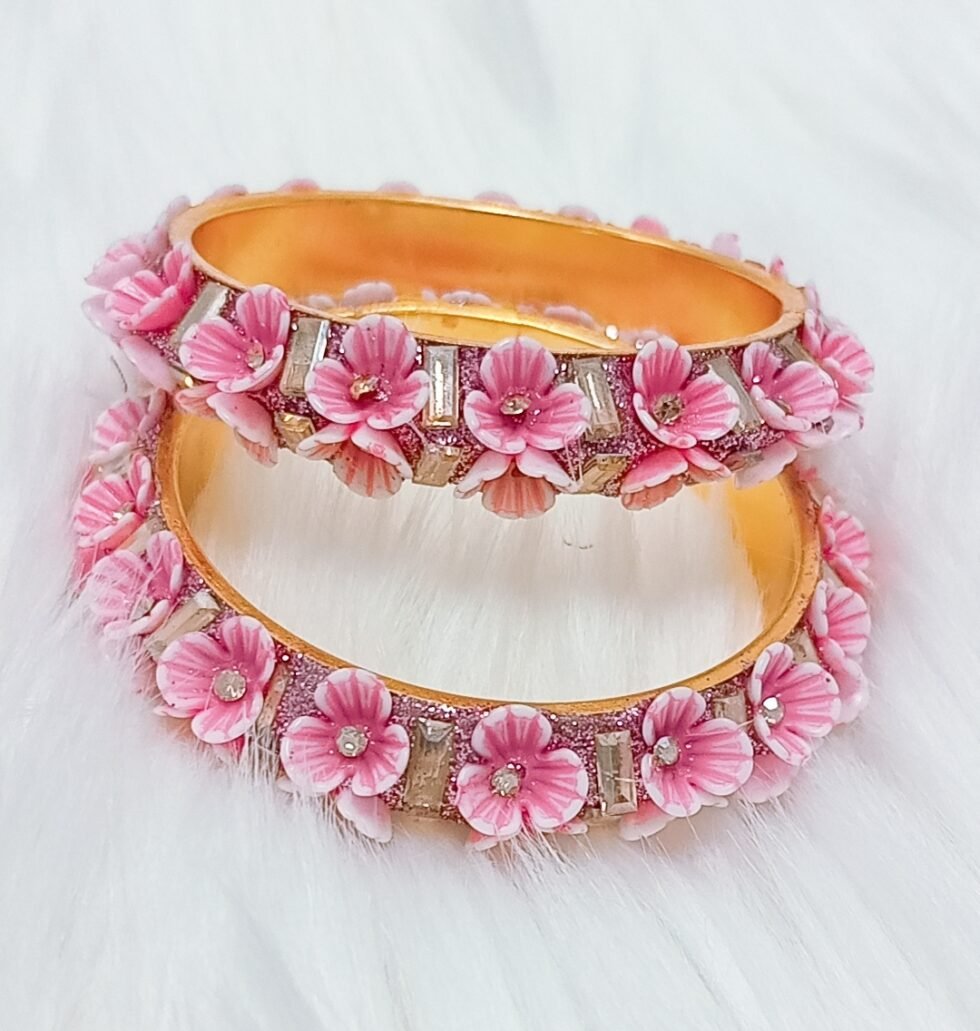 Pink Flower Garden Bangle Singapore