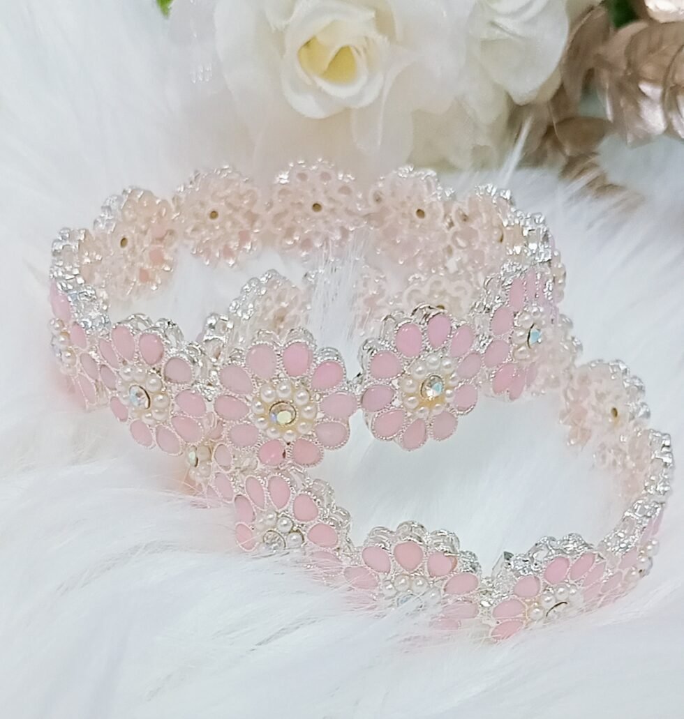 Pink Flower Bangles