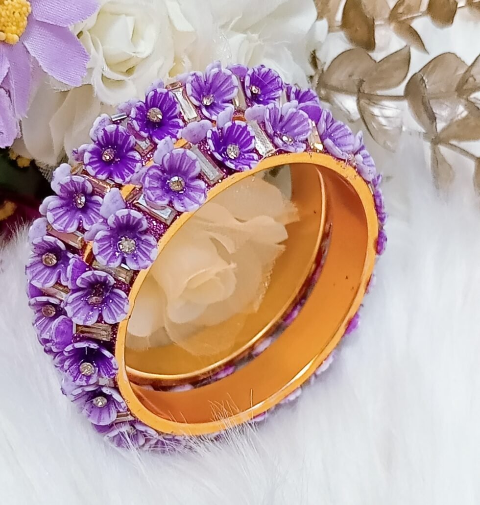 Purple Flower Bangles