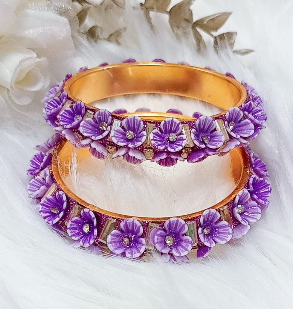 Purple Flower Bangles