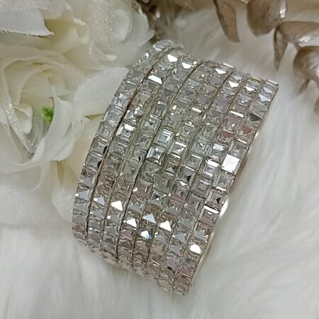 8pc Mirror Silver Bangle Set
