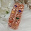 Multicolor Crystal Beads Trendy 2pc Indian Bangle Set