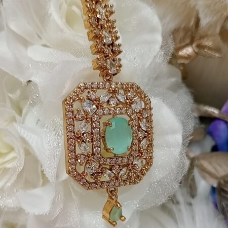 American Diamond Light Blue Tikka