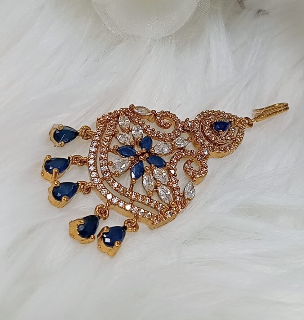 Navy Blue Gold Tikka