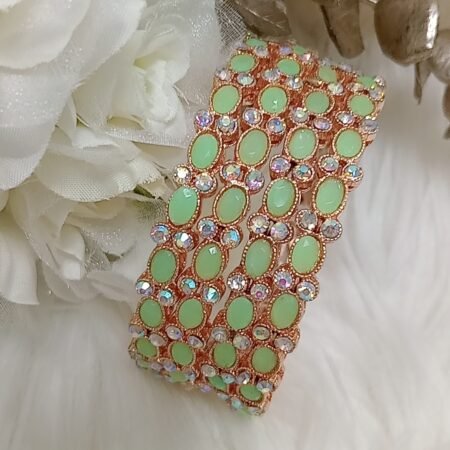 Mint Green Rose Gold 4pc Bangle Set