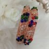 Multicolor Crystal Rose Gold 2pc Bangle Set