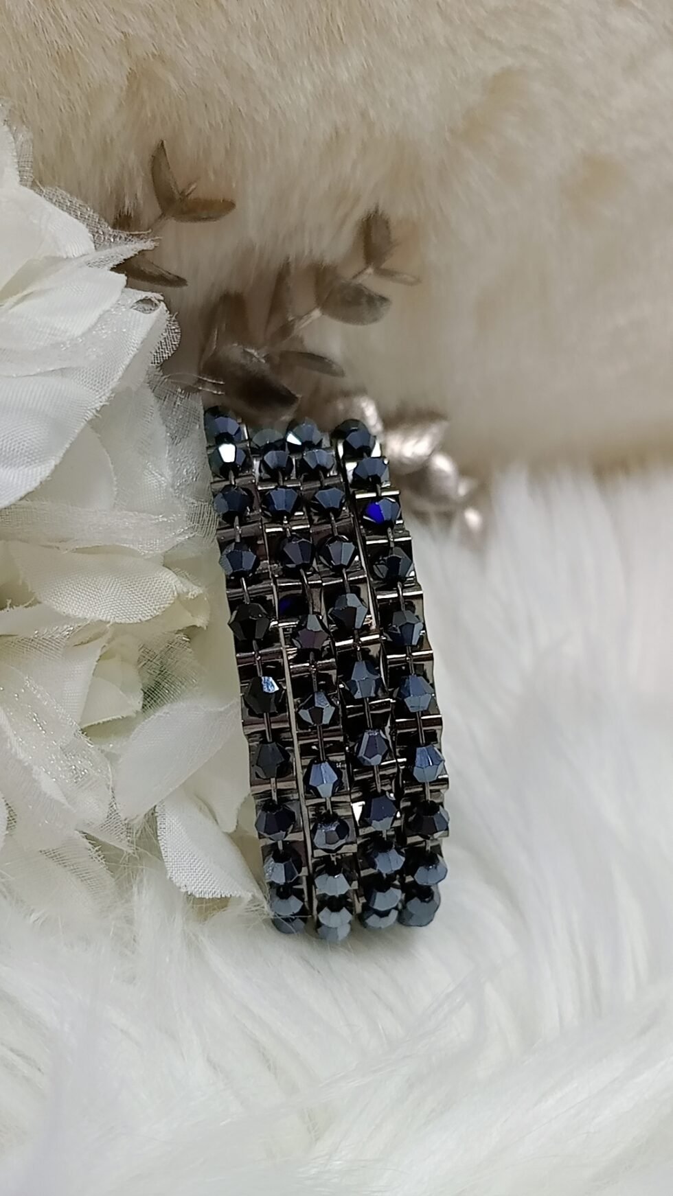 Navy Blue Crystal 4pc Bangle Set