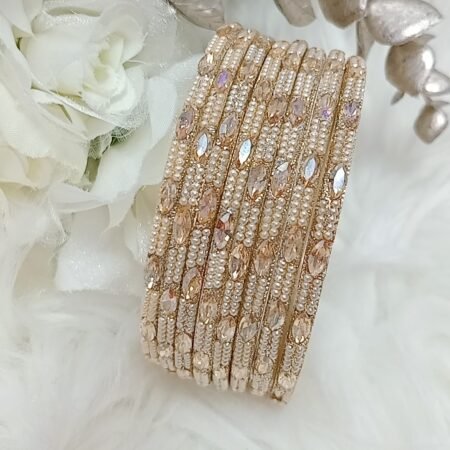 Pearl Gold 8pc Premium Bangle Set