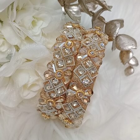 Premium Gold Butterfly Design 2pc Bangle Set