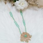 Blue Victorian Pendant Long Beaded Mala Necklace in Singapore
