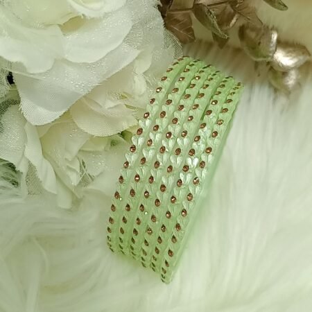 Mini Hearts Light Green Glass Bangle