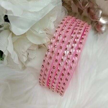 Mini Hearts Sweet Pink Glass Bangles