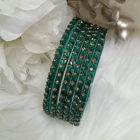Mini Hearts Turquoise Glass Bangles