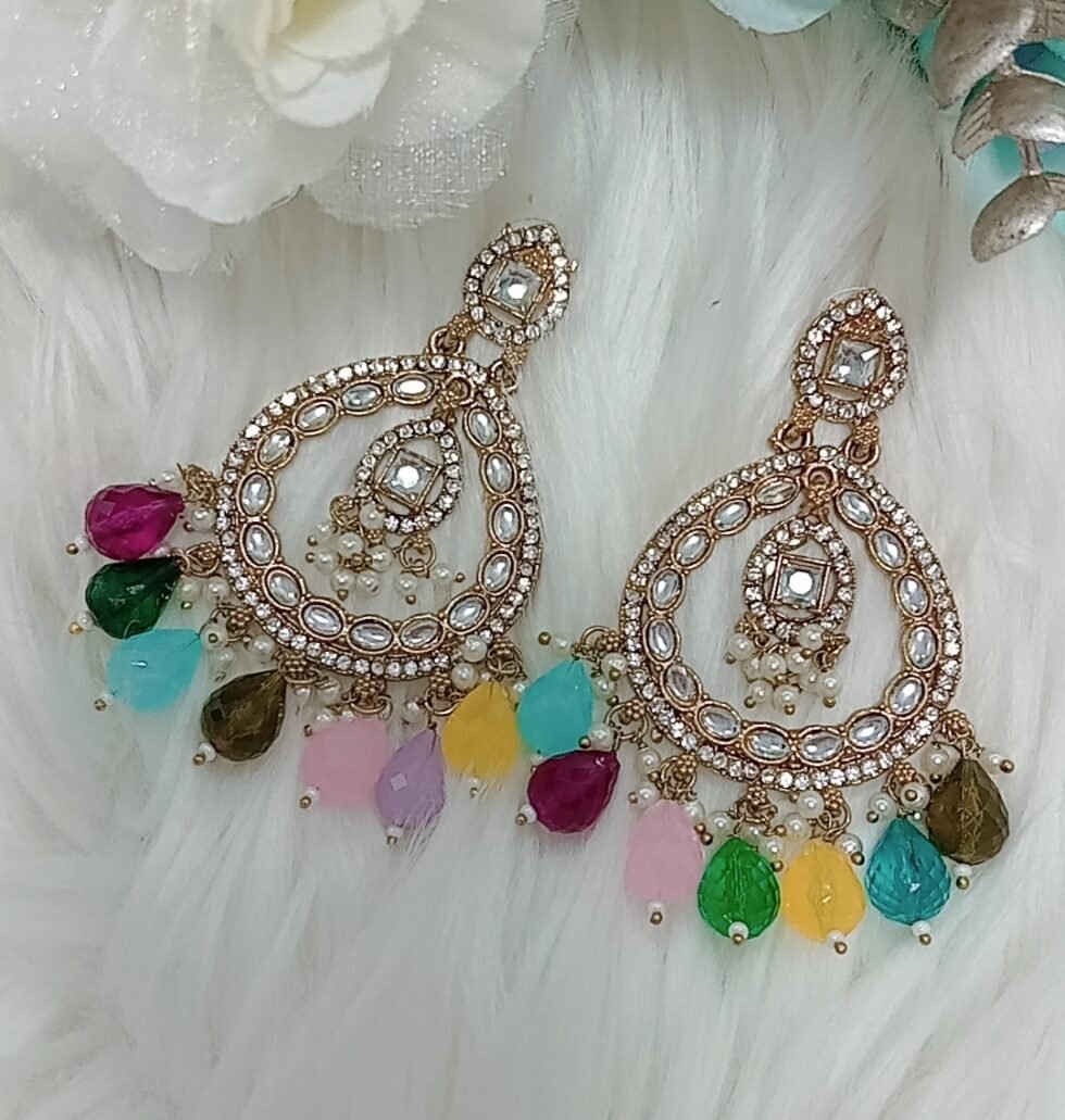 Multicolor Indian Chandbali Earrings