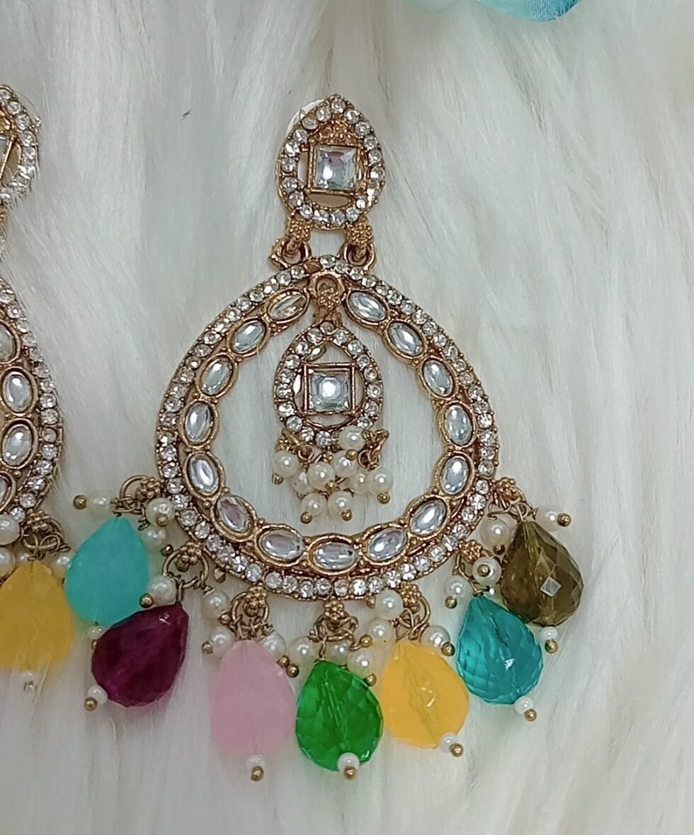 Multicolor Indian Chandbali Earrings