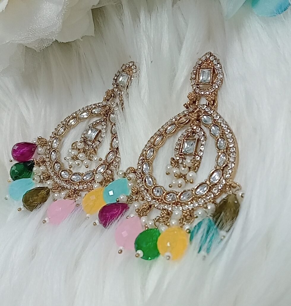 Multicolor Indian Chandbali Earrings