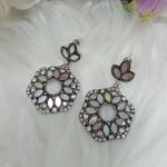 Oxidised Silver Mirror Earrings