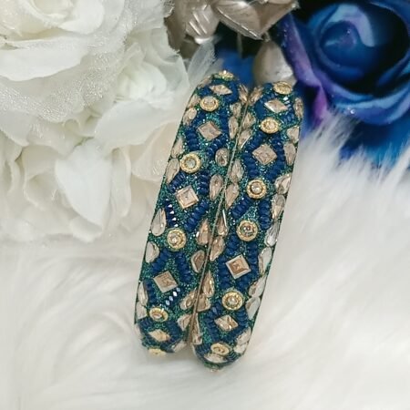Peacock Blue 2pc Premium Indian Bangle Set