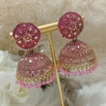 Pink Gold Broad Jhumka
