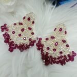 Dark Purple Love Heart Chandbali Earrings