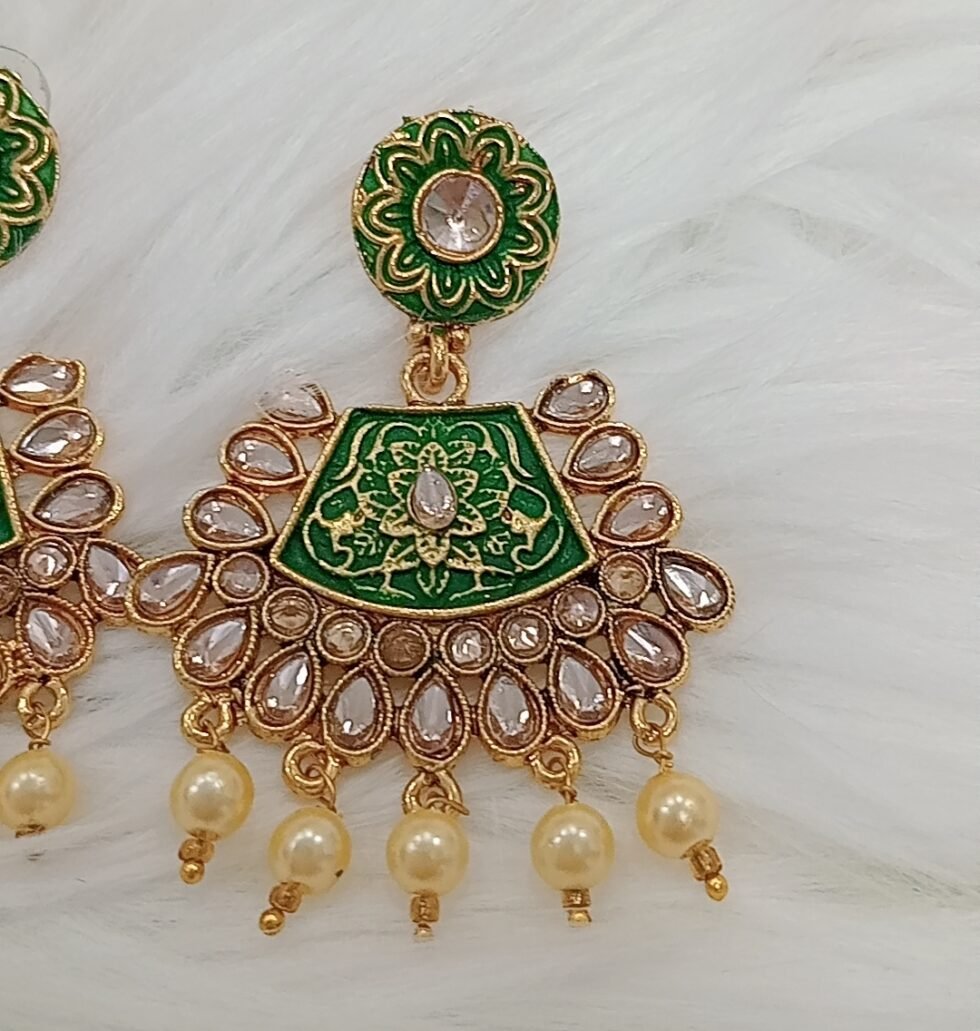 Green Indian Earrings