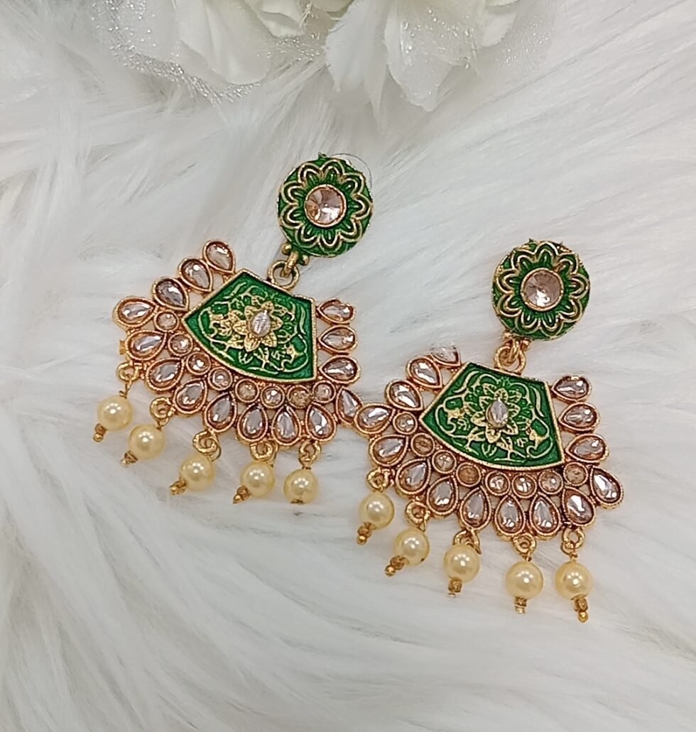 Indian green earrings