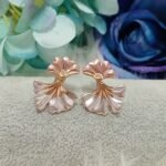 Floral Rose Gold Clip Earrings