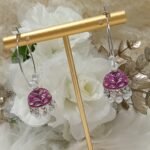 Mini Pink Silver Indian Jhumka Hoop Earrings with Pearl