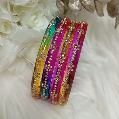 Peacock Rainbow Indian Glass Bangles