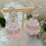 Pink Floral Beaded Jhumka