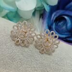 White Gold Floral Stud