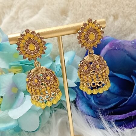 Yellow Gold Indian Jhumka