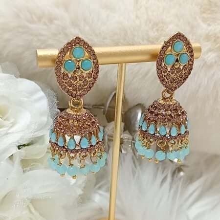 Blue Gold Jhumka