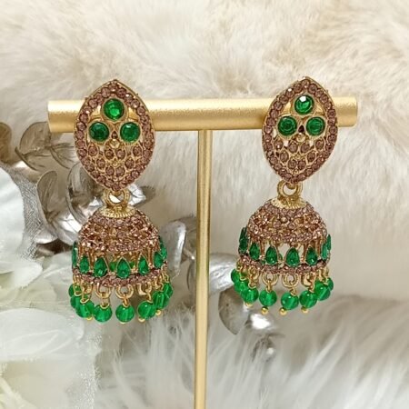 Emerald Green Gold Jhumka