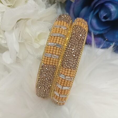 Exquisite Arabian Yellow Gold 2pc Indian Bangle Set