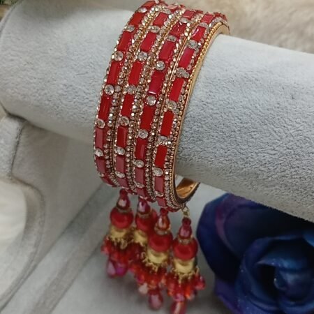 Red Indian Latkan Bangle 4pc Set