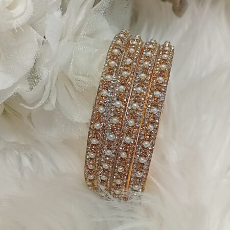 Pearl Gold 4pc Indian Bangle Set