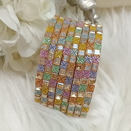 Pastel Multicolor 8pc Indian Bangle Set