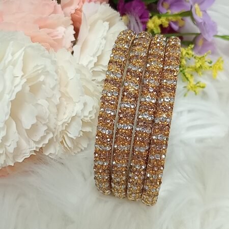 Gold Raindrop Indian Bangles 4pc Set