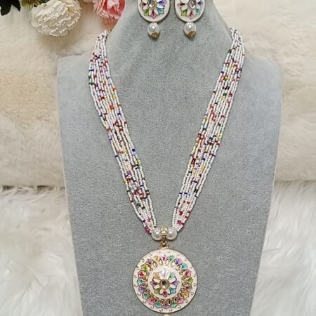 Multicolor Beaded Long Indian Jewellery Set