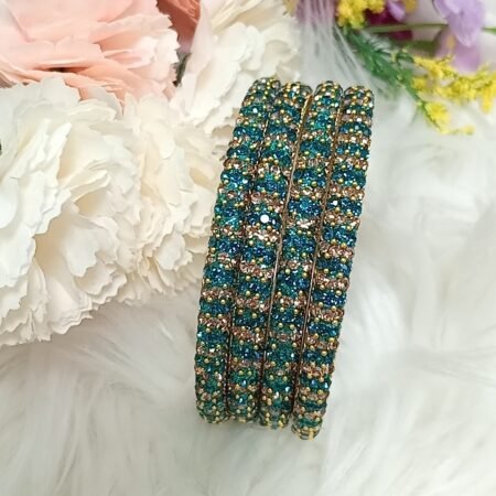 Turquoise Raindrop Indian Bangles 4pc Set