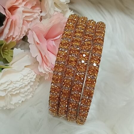 Yellow Raindrop Indian Bangles 4pc Set