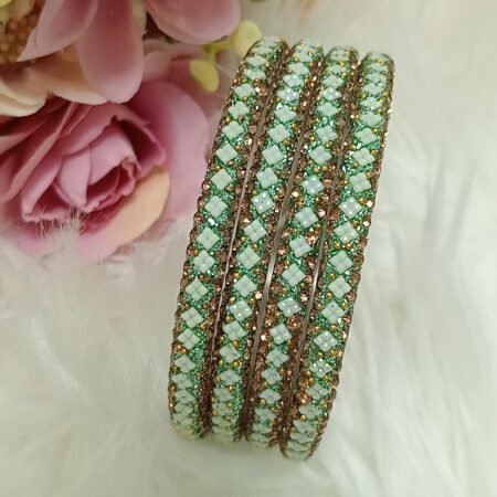 Ketupat Design Mint Green 4pc Bangle Set